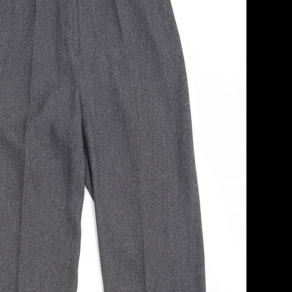 Preworn Womens Grey  Polyester Cropped Trousers Size 10 L25 in Regular Zip