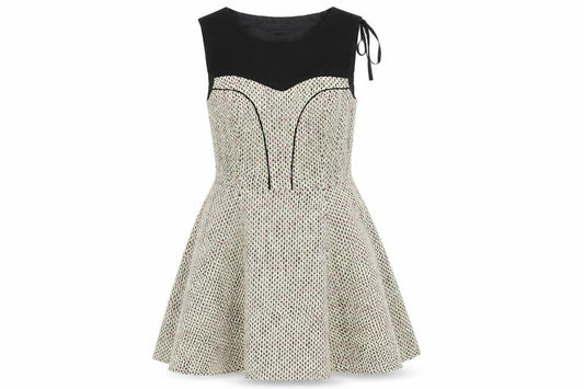 Atmosphere Womens Beige  Cotton A-Line  Size 10  Boat Neck Zip