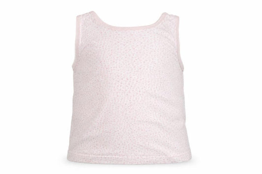 Primark Girls Pink Polka Dot 100% Cotton Cropped Tank Size 7-8 Years Round Neck