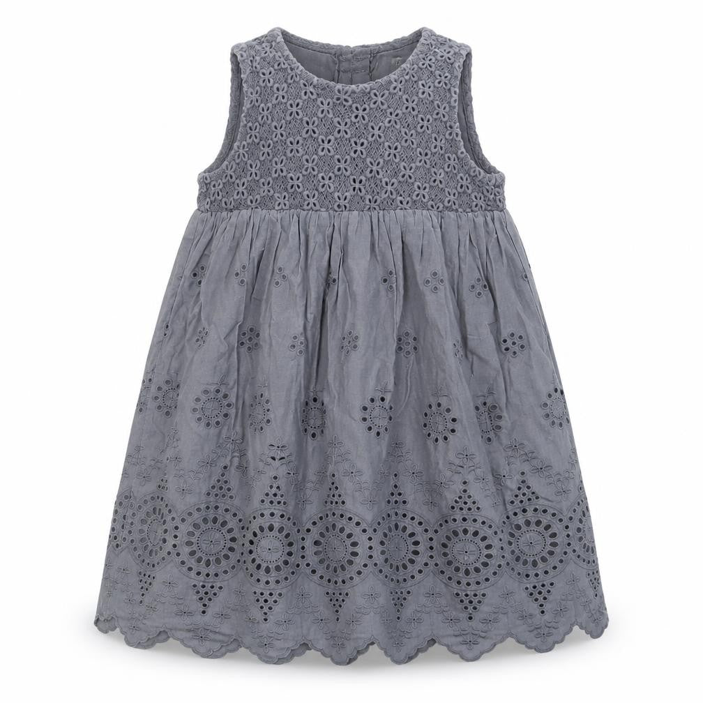 NEXT Girls Grey Floral 100% Cotton A-Line  Size 2-3 Years  Round Neck