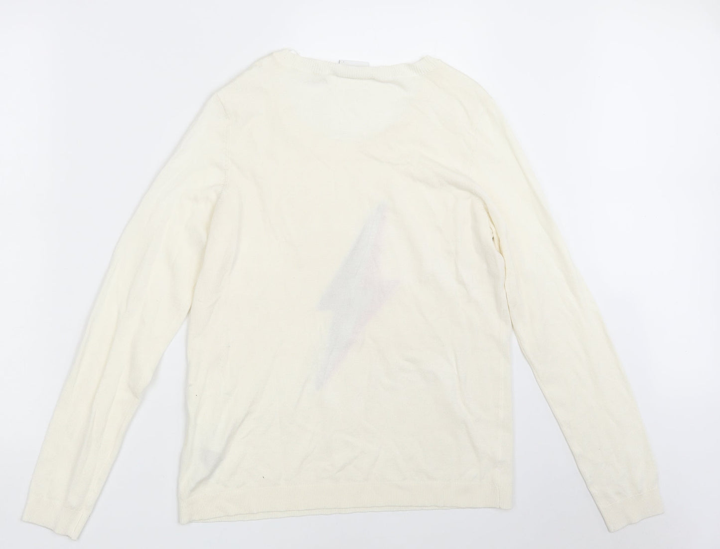 VILA Womens Ivory Scoop Neck  Viscose Pullover Jumper Size L