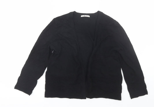 TU Womens Black V-Neck  Viscose Cardigan Jumper Size 10