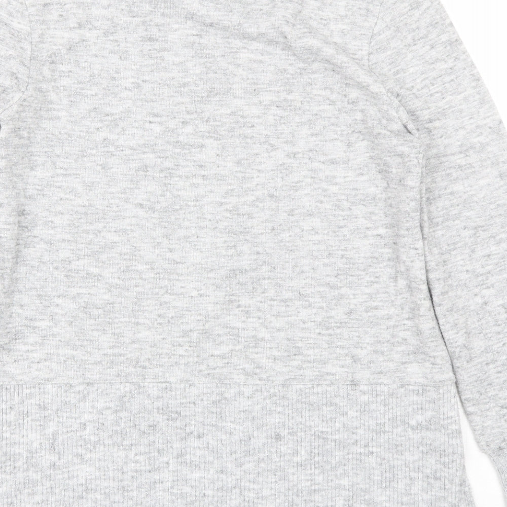 George Womens Grey Round Neck  Polyester Pullover Jumper Size S
