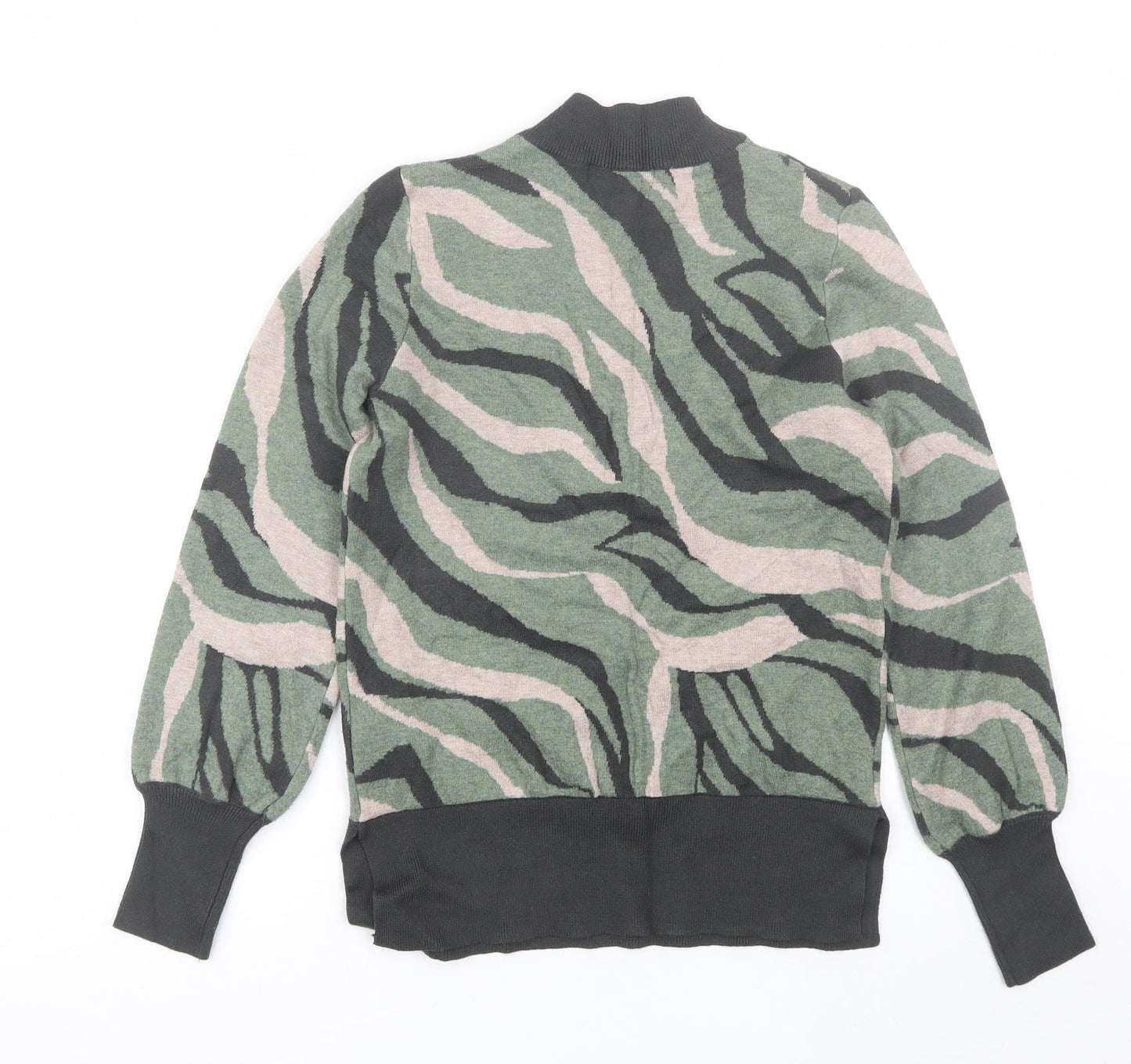 Marks and Spencer Womens Green Mock Neck  Viscose Pullover Jumper Size S
