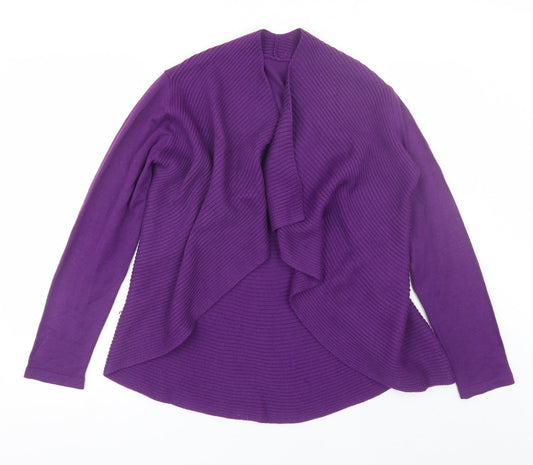 Preworn Womens Purple Collared  Acrylic Cardigan Jumper Size M