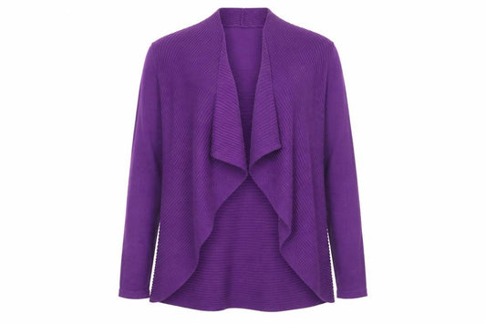 Preworn Womens Purple Collared  Acrylic Cardigan Jumper Size M