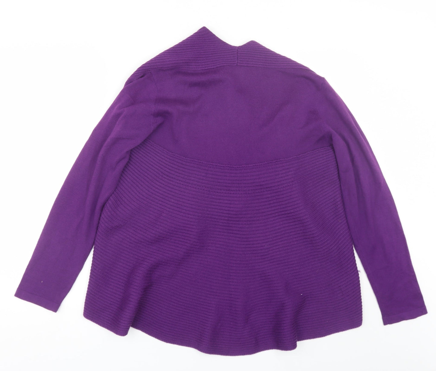 Preworn Womens Purple Collared  Acrylic Cardigan Jumper Size M