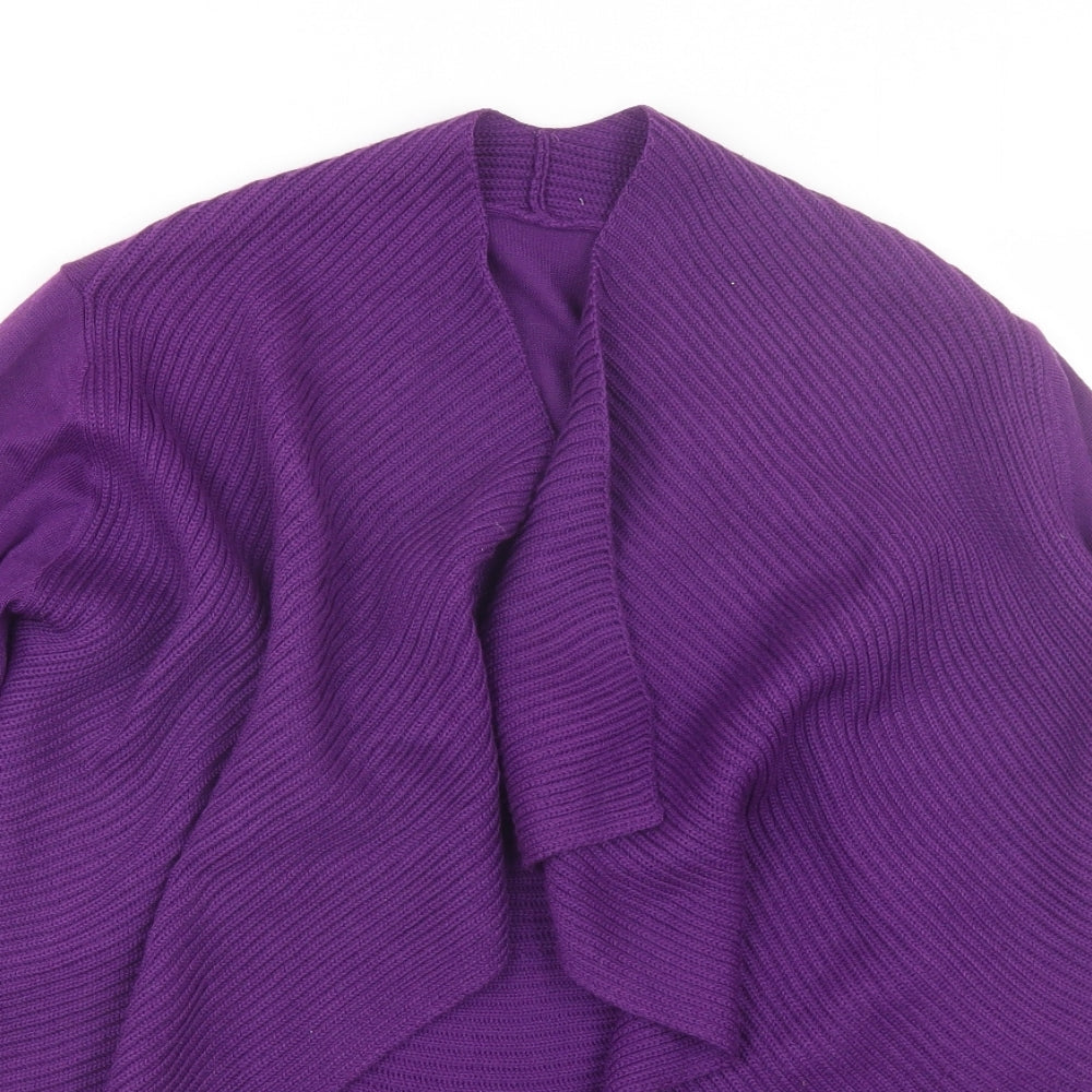 Preworn Womens Purple Collared  Acrylic Cardigan Jumper Size M