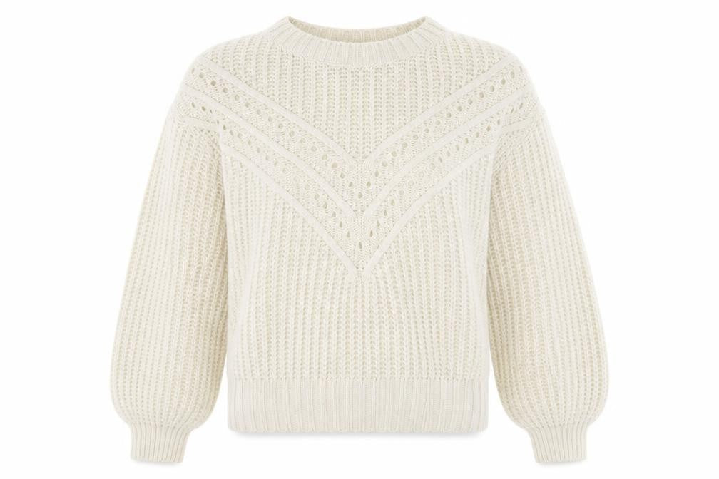 NEXT Womens White Round Neck  Acrylic Pullover Jumper Size S