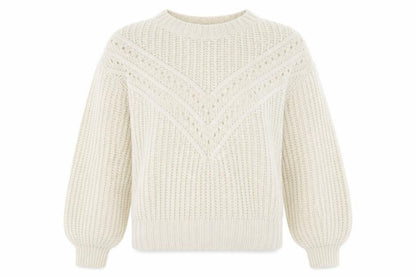 Next Womens White Round Neck  Acrylic Pullover Jumper Size S