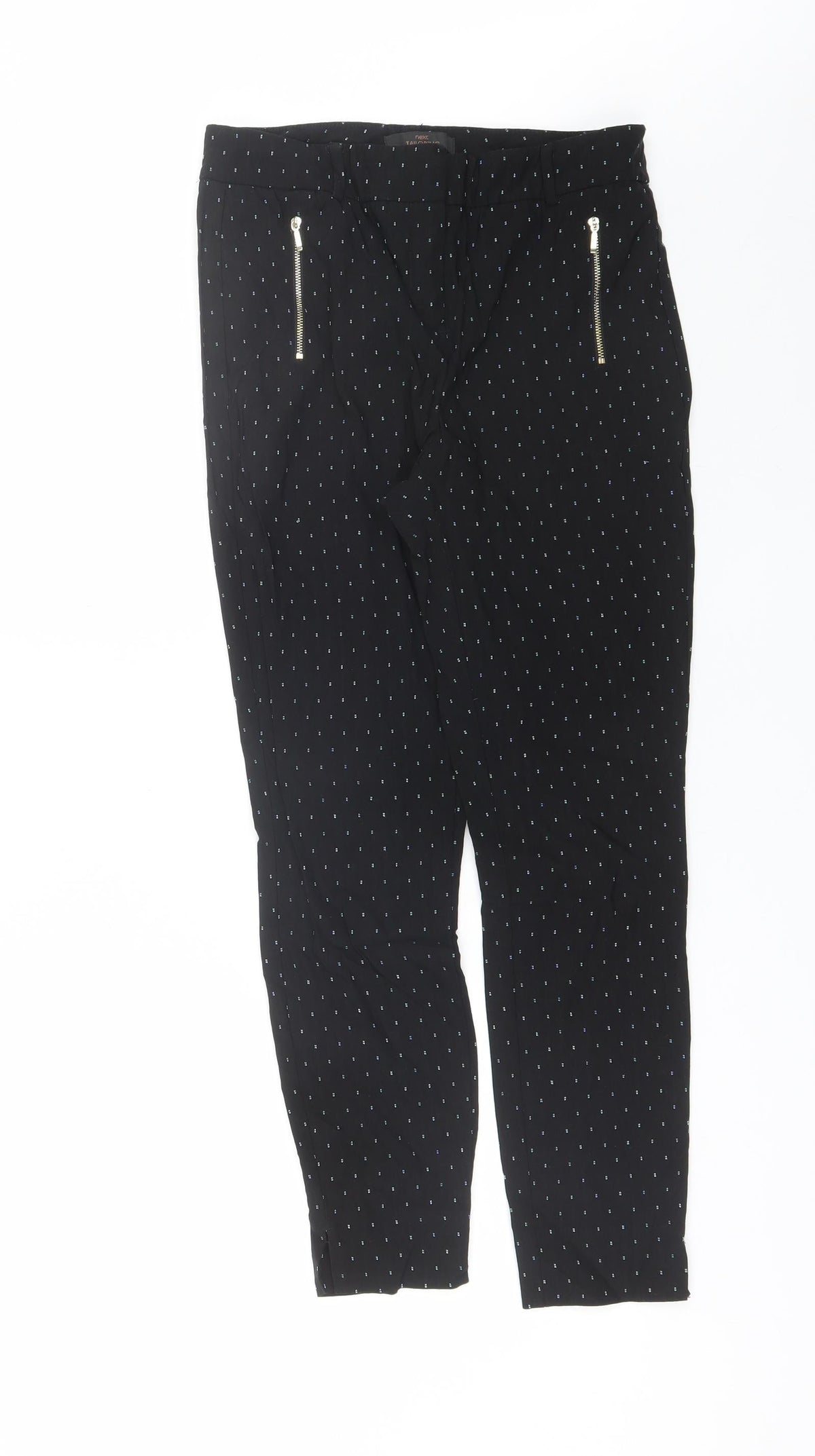 NEXT Womens Black  Viscose Capri Trousers Size 8 L25 in Regular