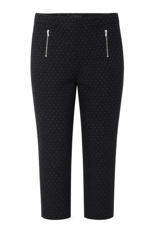 NEXT Womens Black  Viscose Capri Trousers Size 8 L25 in Regular