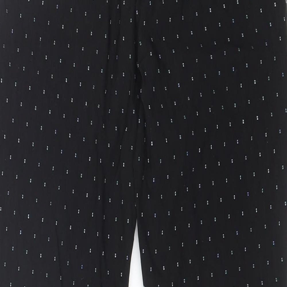NEXT Womens Black  Viscose Capri Trousers Size 8 L25 in Regular