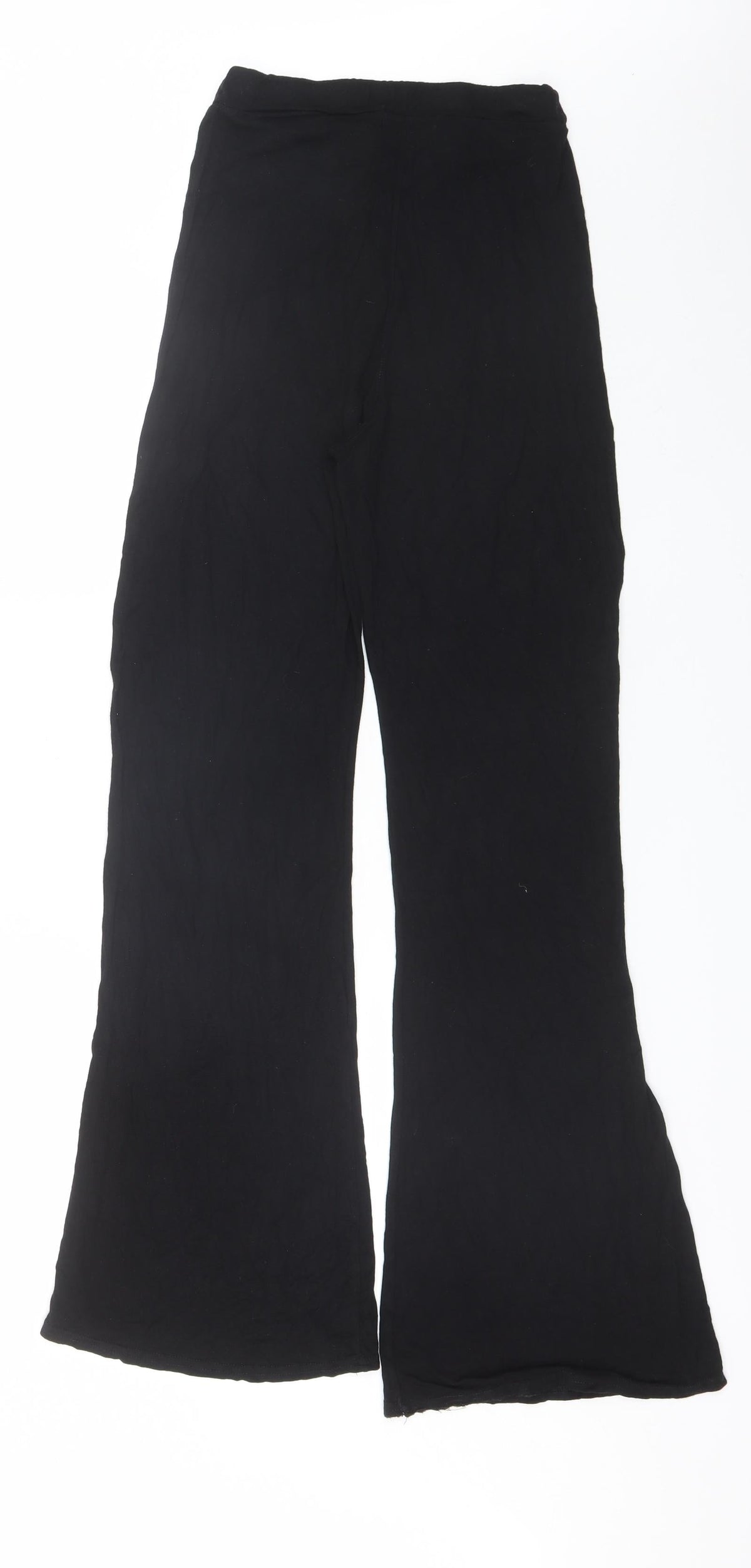 PRETTYLITTLETHING Womens Black  Viscose Trousers  Size 8 L30 in Regular