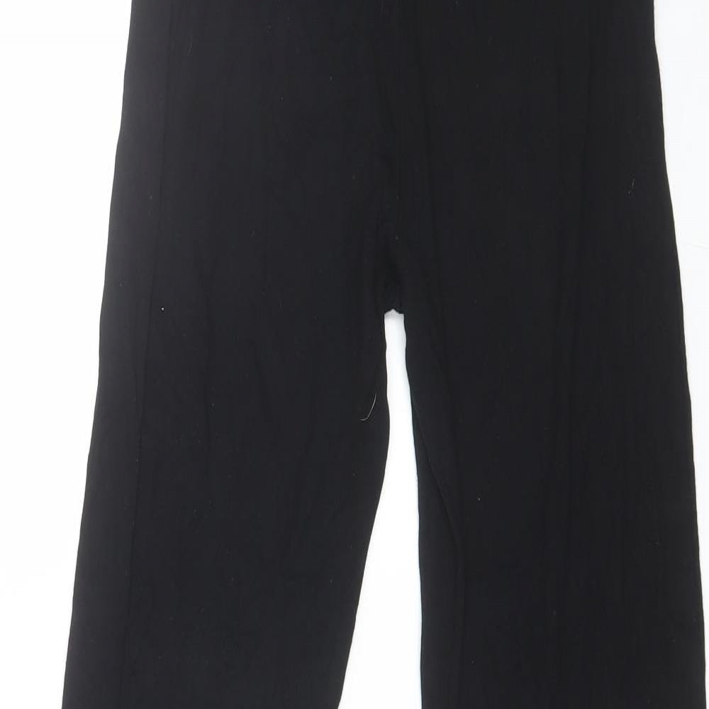 PRETTYLITTLETHING Womens Black  Viscose Trousers  Size 8 L30 in Regular
