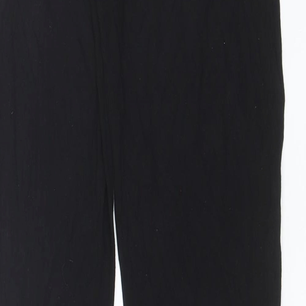 PRETTYLITTLETHING Womens Black  Viscose Trousers  Size 8 L30 in Regular