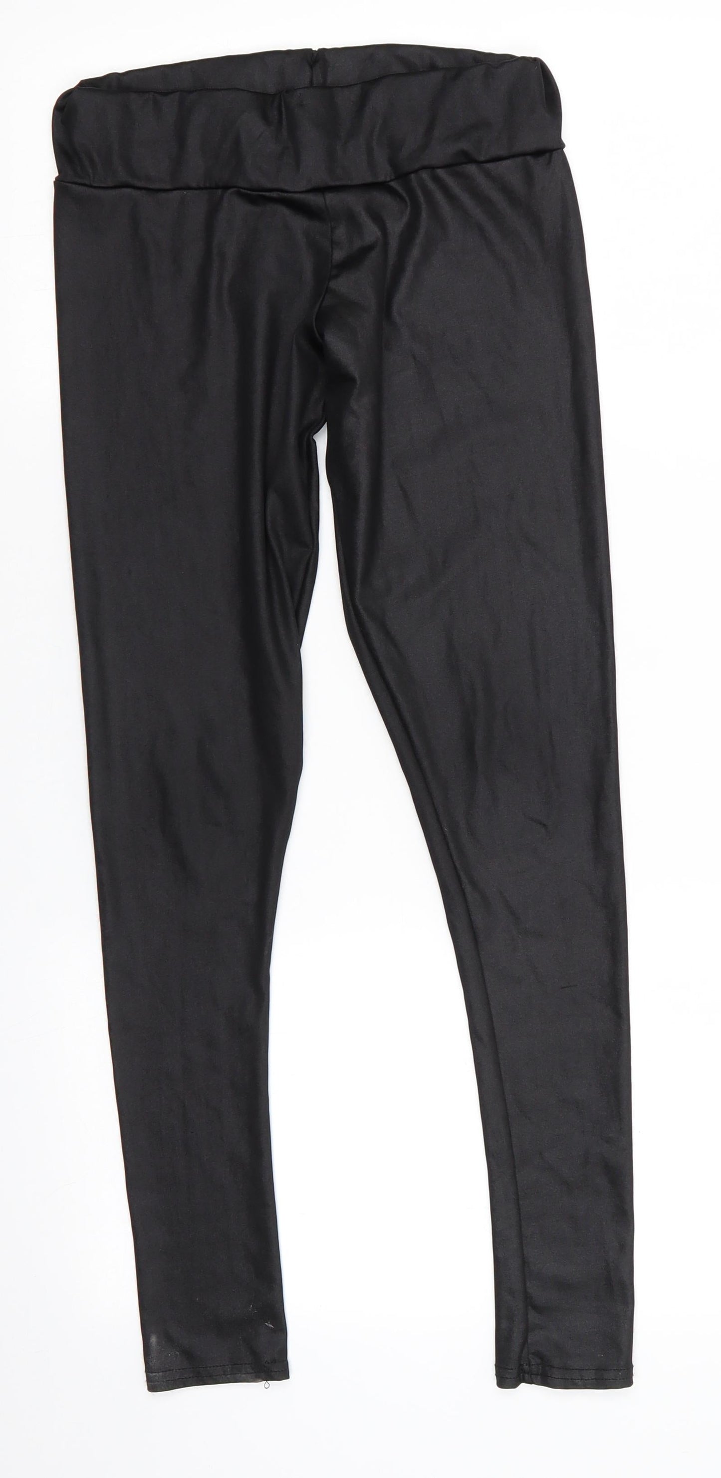 Ribbon Womens Black  Polyester Jegging Leggings Size 10 L28 in   - sheen finish