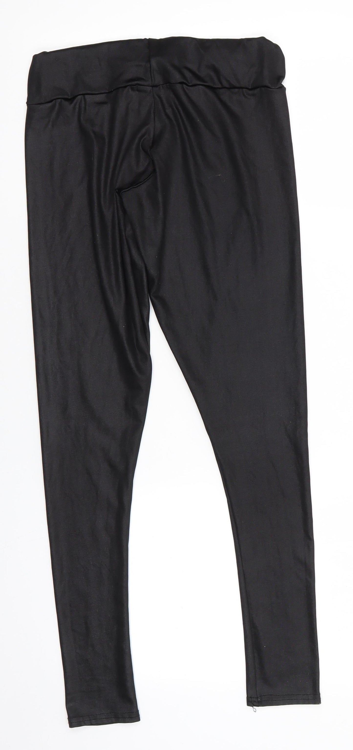 Ribbon Womens Black  Polyester Jegging Leggings Size 10 L28 in   - sheen finish