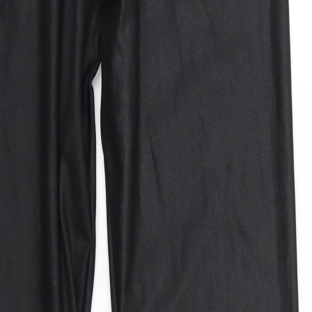 Ribbon Womens Black  Polyester Jegging Leggings Size 10 L28 in   - sheen finish