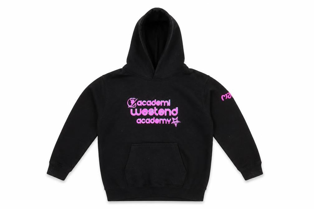 Just Hoods Girls Black  Cotton Pullover Hoodie Size 7-8 Years   - Academi Westend Academy