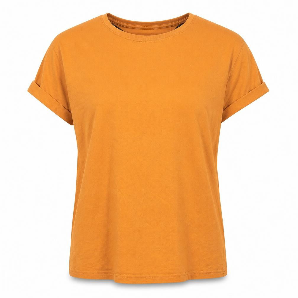 Divided Womens Gold  Cotton Basic T-Shirt Size L Round Neck