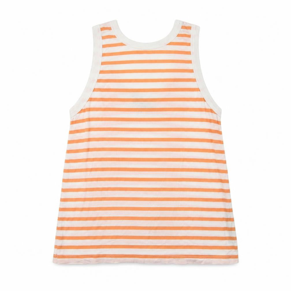 ASOS Womens Orange Striped Viscose Basic Tank Size 6 Scoop Neck