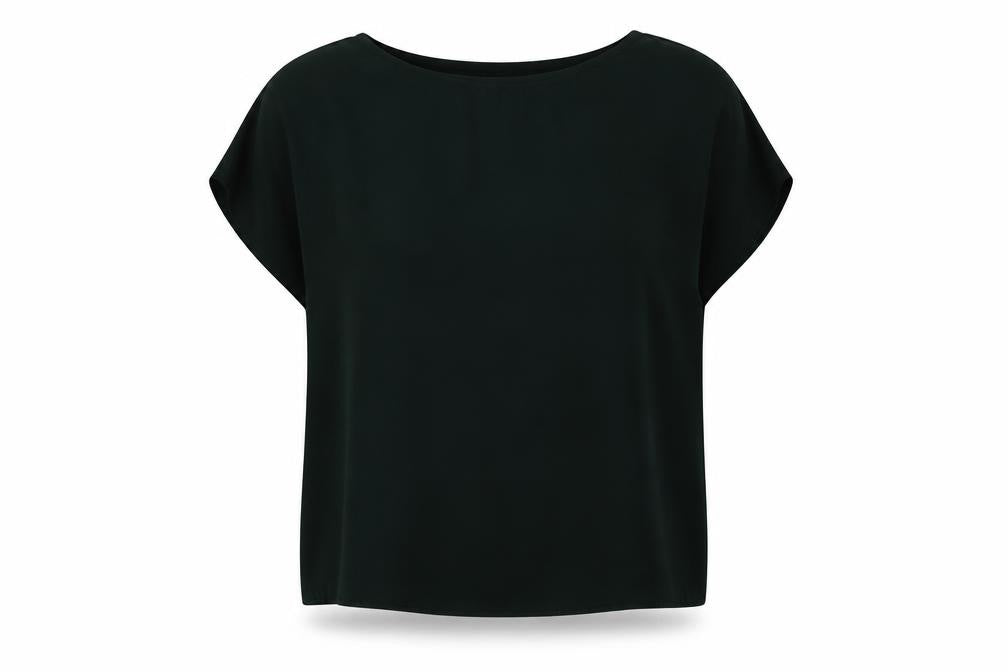 New Look Womens Green  Polyester Basic Blouse Size 6 Crew Neck