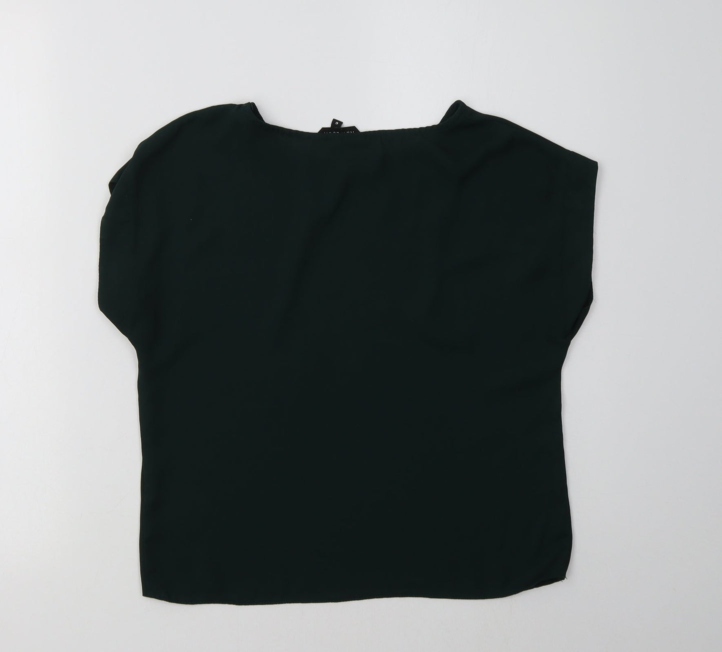 New Look Womens Green  Polyester Basic Blouse Size 6 Crew Neck