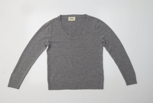 Papaya Womens Grey Scoop Neck  Acrylic Pullover Jumper Size 14