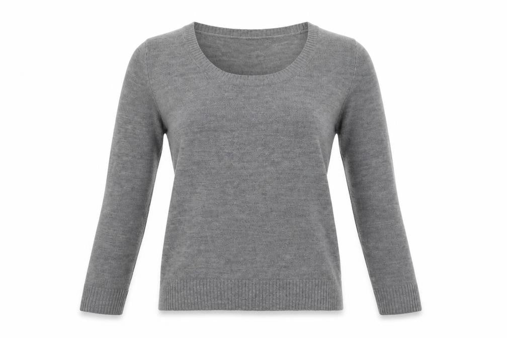 Papaya Womens Grey Scoop Neck  Acrylic Pullover Jumper Size 14