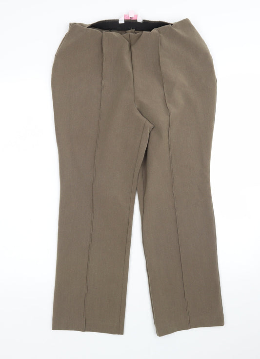 Julipa Womens Brown  Polyester Trousers  Size 10 L26 in Regular