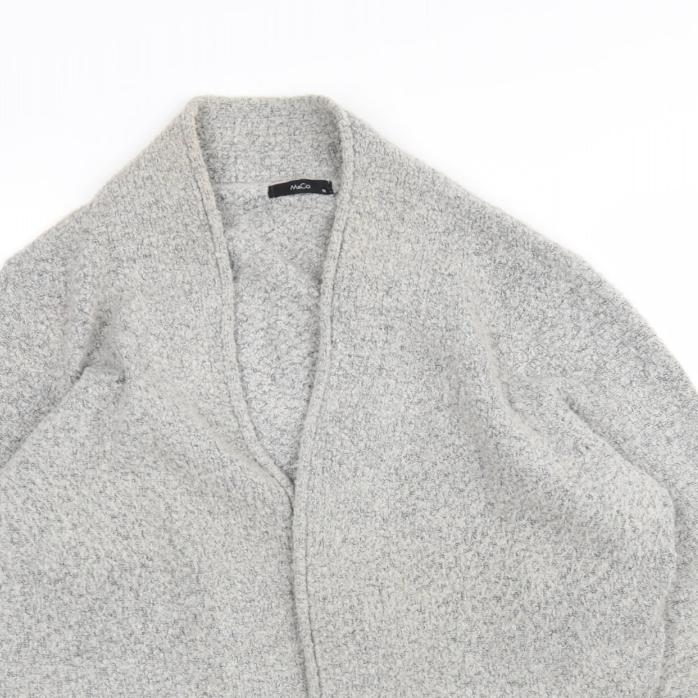M&Co Womens Grey V-Neck  Acrylic Wrap Jumper Size 16