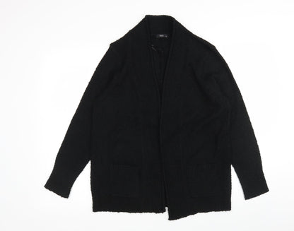 M&Co Womens Black V-Neck  Acrylic Wrap Jumper Size 16