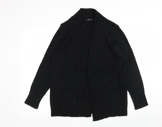 M&Co Womens Black V-Neck  Acrylic Wrap Jumper Size 16