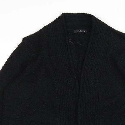M&Co Womens Black V-Neck  Acrylic Wrap Jumper Size 16