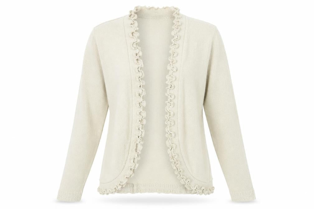 Just Elegance Womens Beige V-Neck  Acrylic Cardigan Jumper Size S