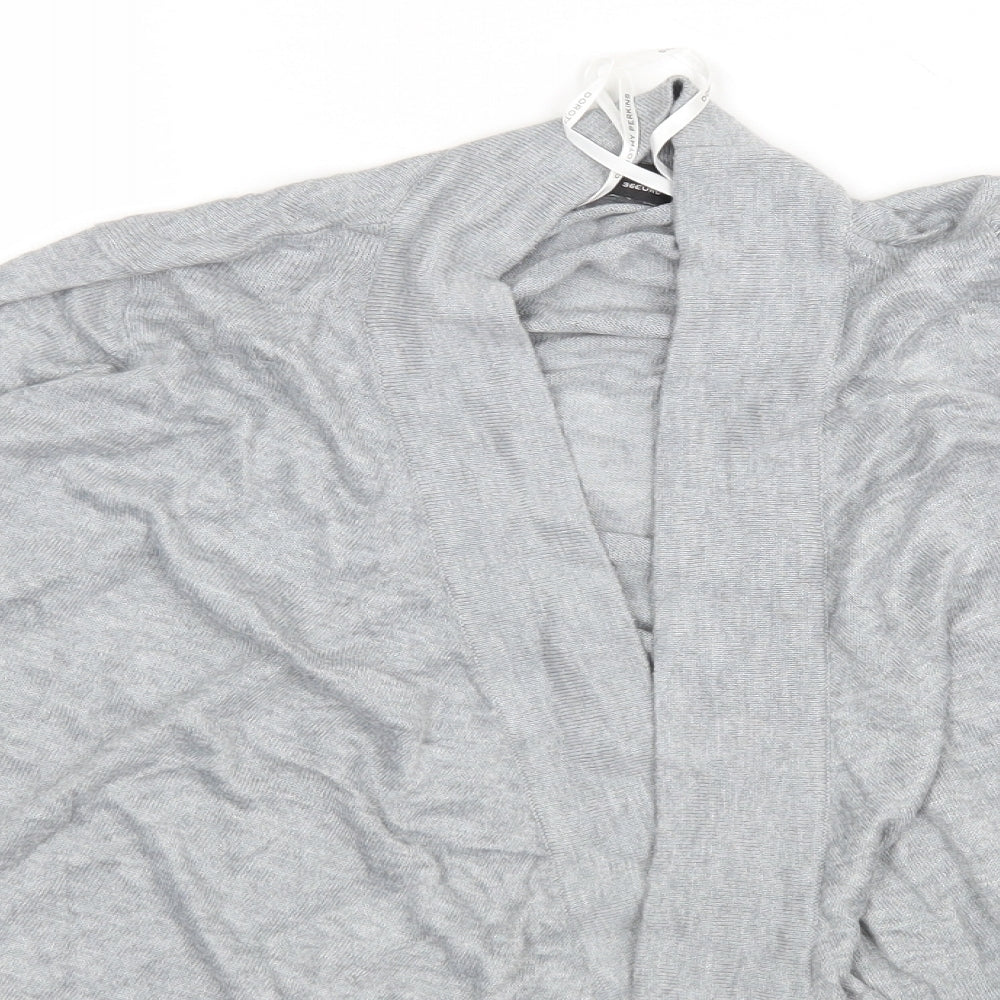 Dorothy Perkins Womens Grey V-Neck  Viscose Cardigan Jumper Size 8