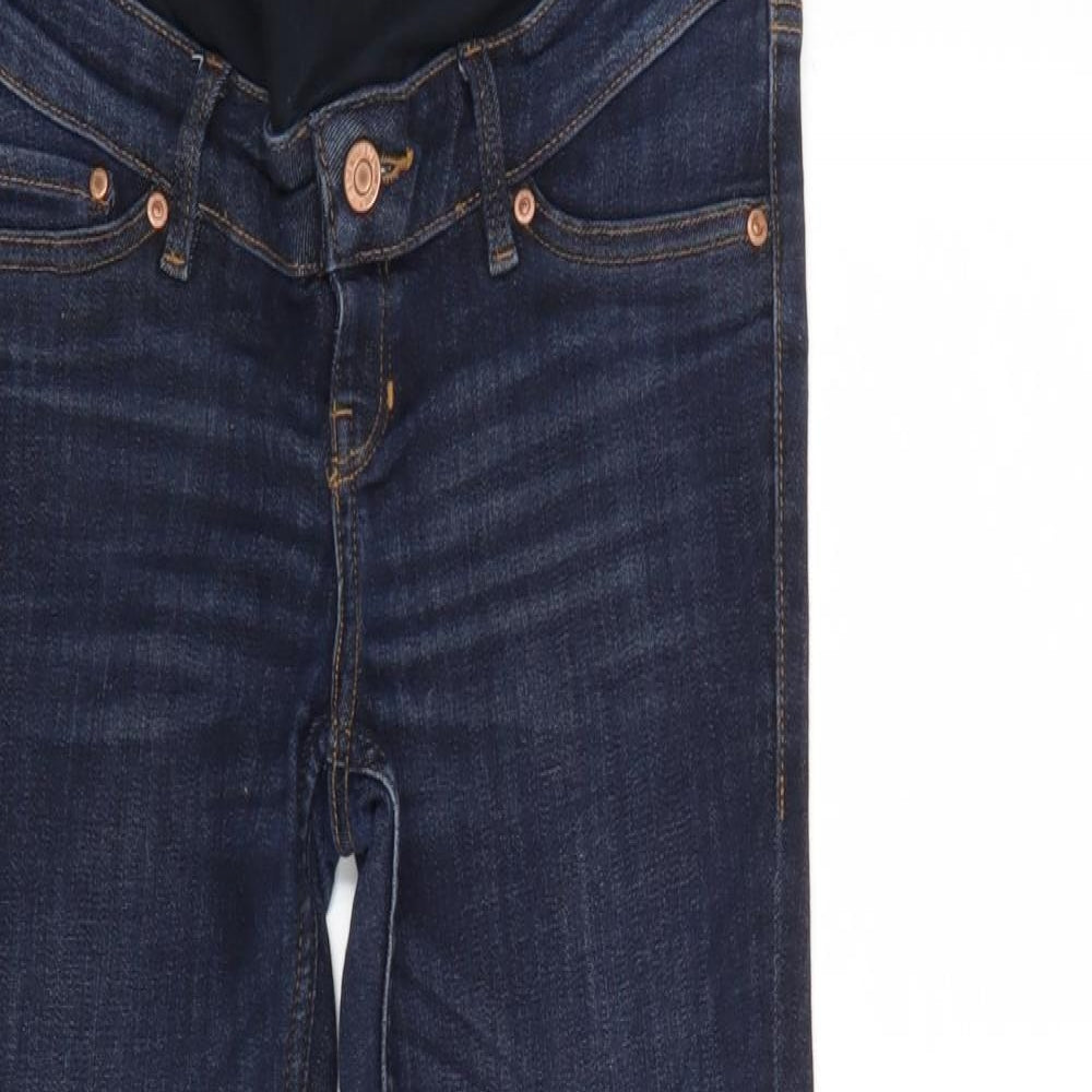 H&M Womens Blue  Cotton Skinny Jeans Size 8 L28 in Regular