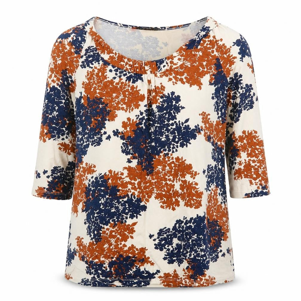 George Womens Multicoloured Floral Viscose Basic T-Shirt Size 10 Round Neck