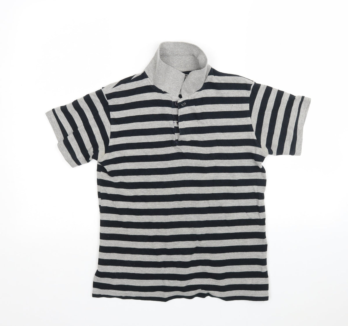 Rebel Boys Multicoloured Striped Cotton Basic Polo Size 11-12 Years Collared