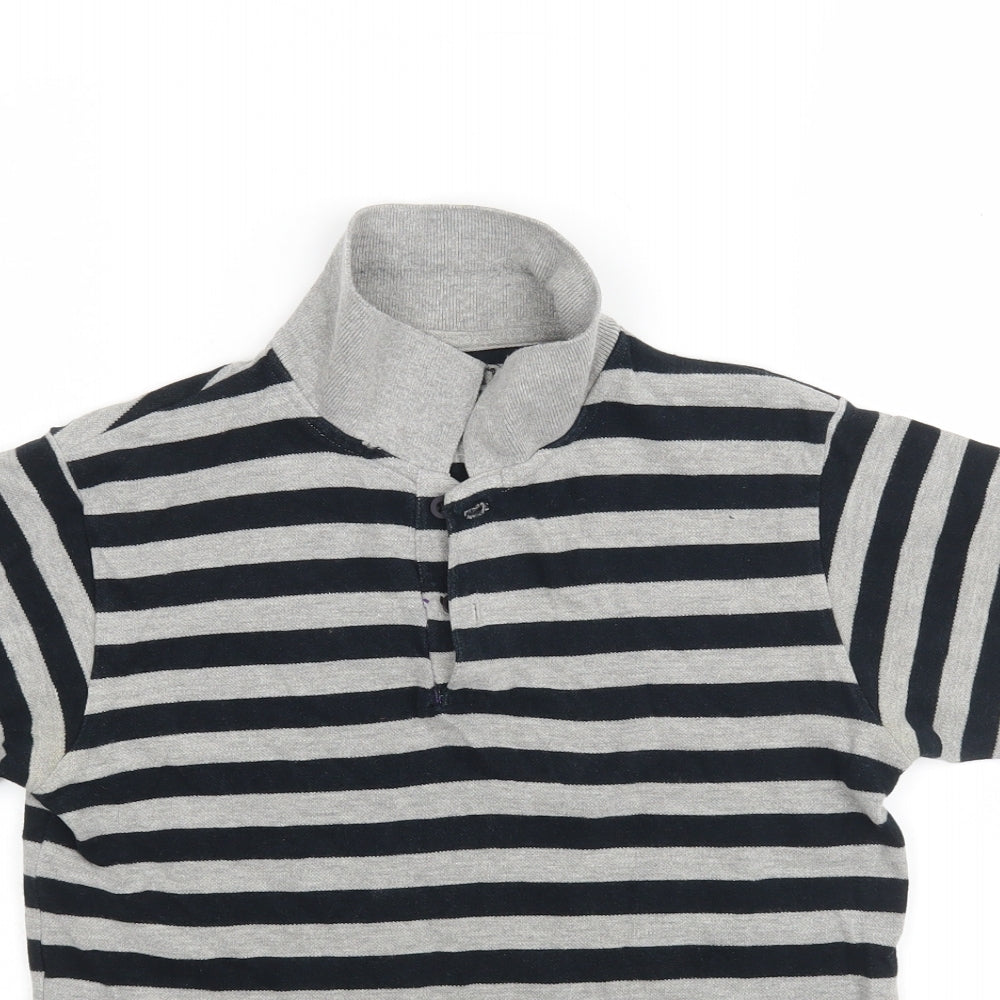 Rebel Boys Multicoloured Striped Cotton Basic Polo Size 11-12 Years Collared