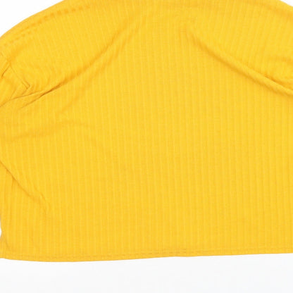 Preloved H&M Womens Yellow   Basic T-Shirt Size S Roll Neck - Label