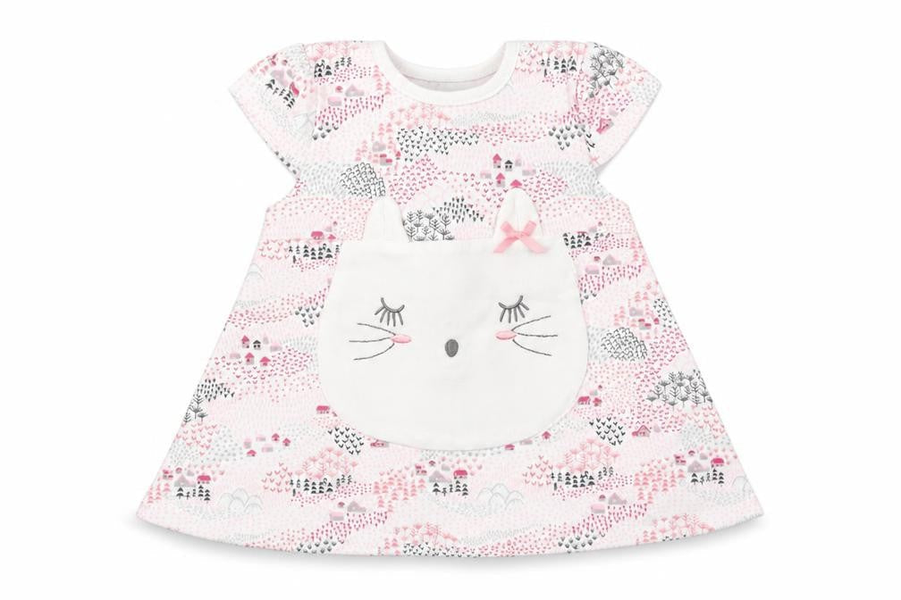Juniors Girls White  Cotton A-Line  Size 0-3 Months  Round Neck