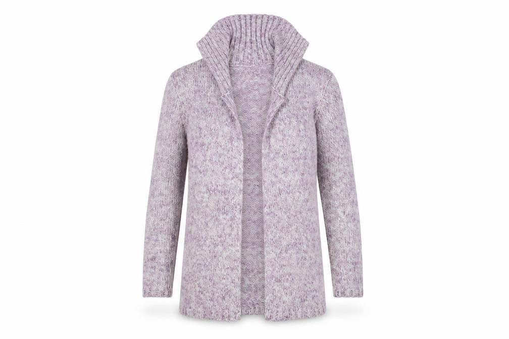 Bonmarché Womens Purple Collared Acrylic Pullover Jumper Size S