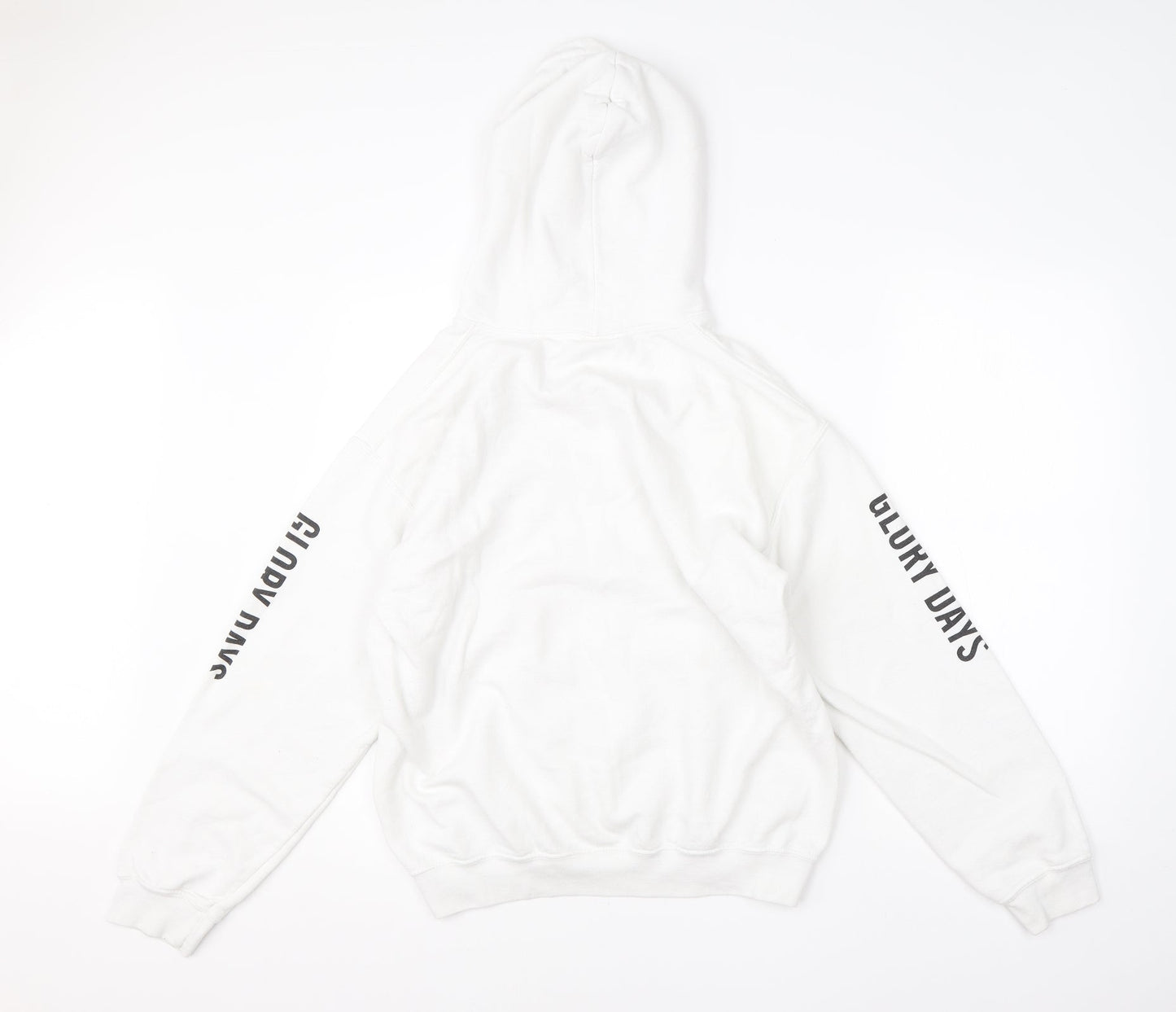 Gildan Mens White  Cotton Pullover Hoodie Size M