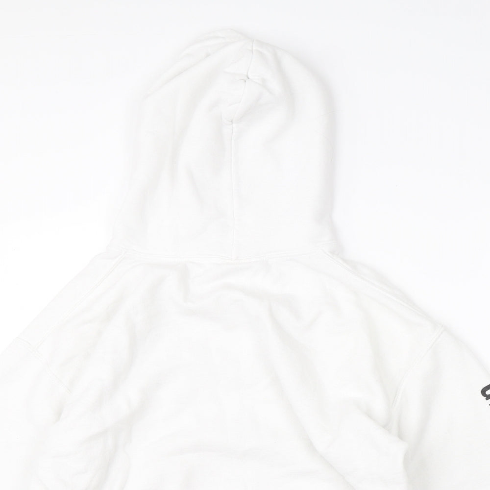 Gildan Mens White  Cotton Pullover Hoodie Size M