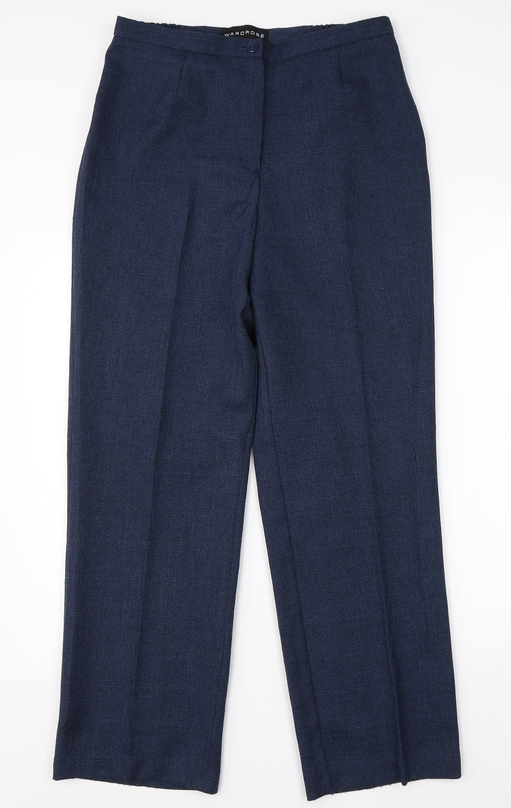 Wardrobe Womens Blue  Polyester Dress Pants Trousers Size 14 L28 in Regular