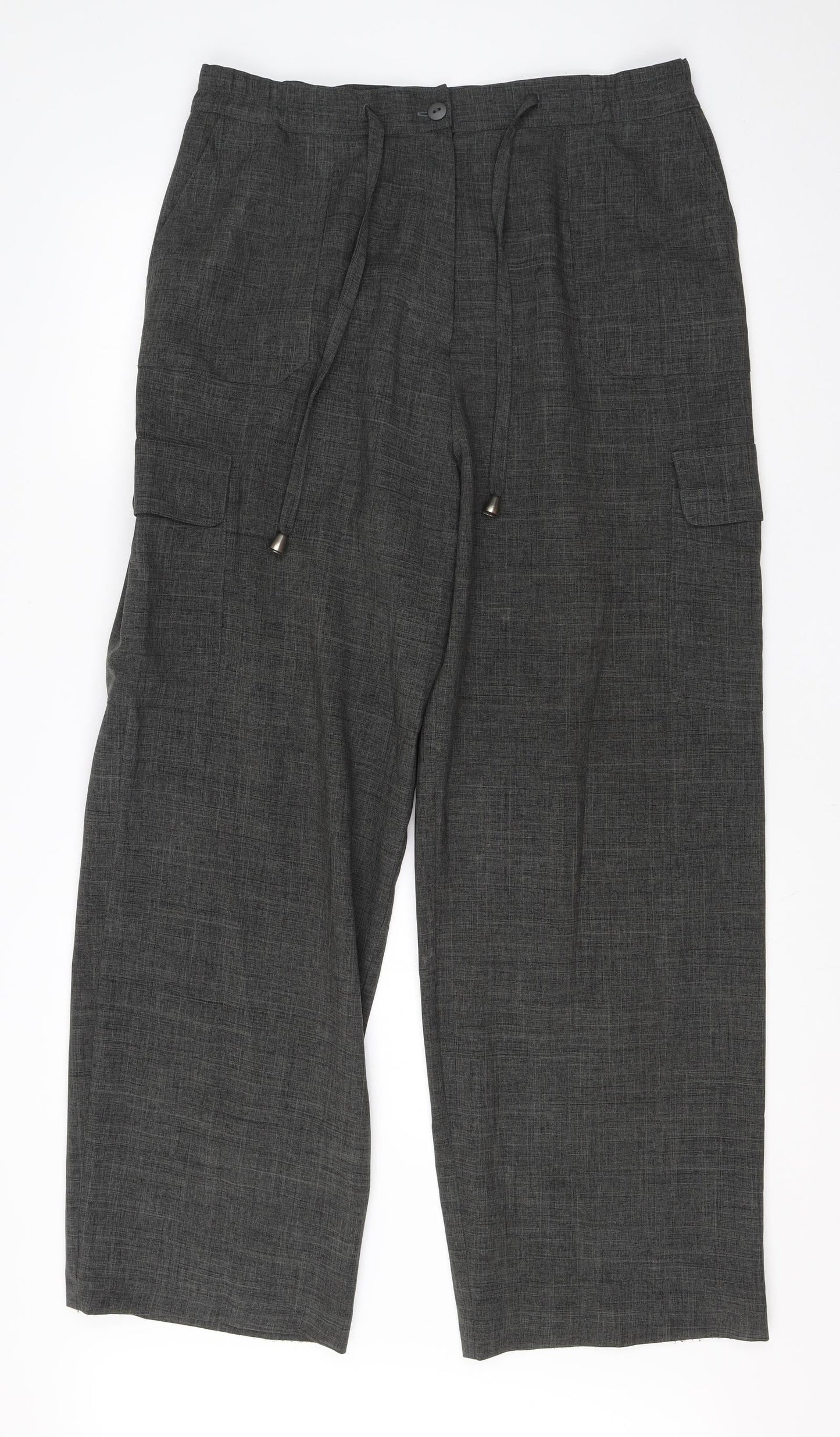 Agenda Womens Grey  Polyester Dress Pants Trousers Size 18 L28 in Regular
