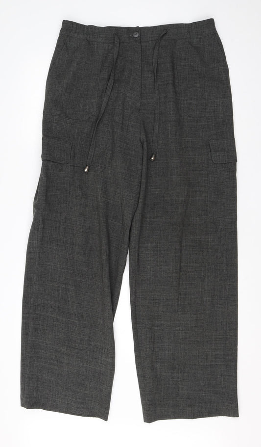 Agenda Womens Grey  Polyester Dress Pants Trousers Size 18 L28 in Regular