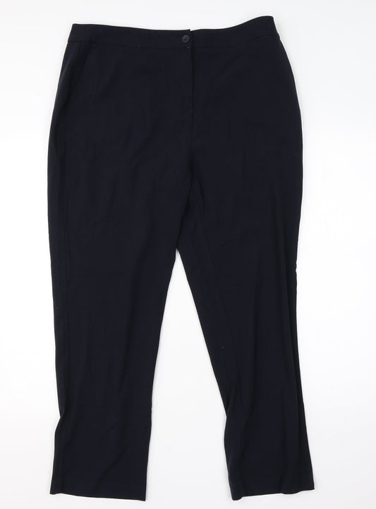 Isle Womens Blue  Viscose Dress Pants Trousers Size 16 L24 in Regular